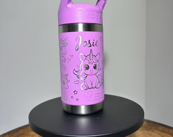 UNICORN full wrap Laser Engraved YETI Tumbler || unicorn || personalized || Engraved Tumbler || Toddler Kids Tumbler