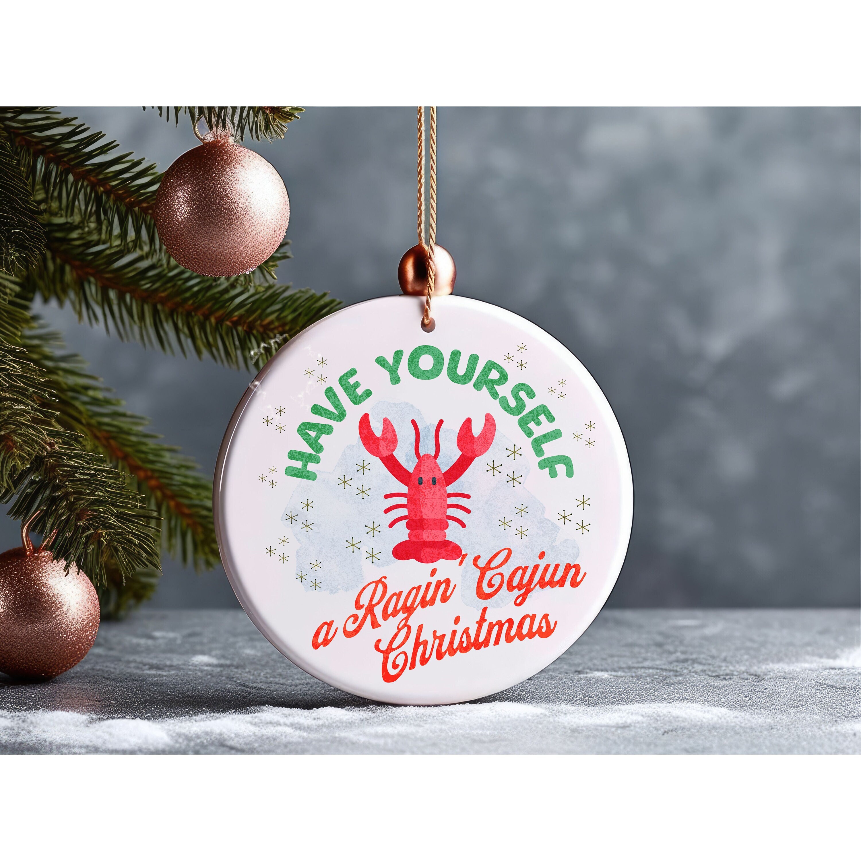 Cajun Crawfish Christmas Ornament: Louisiana Bayou Holiday Theme