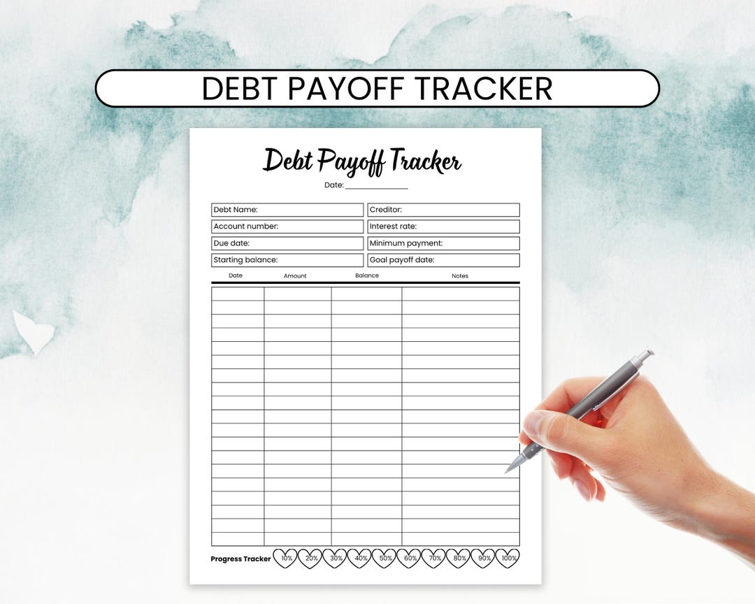 Debt Payoff Tracker, Printable & Digital Finance Planner Page, Budget ...