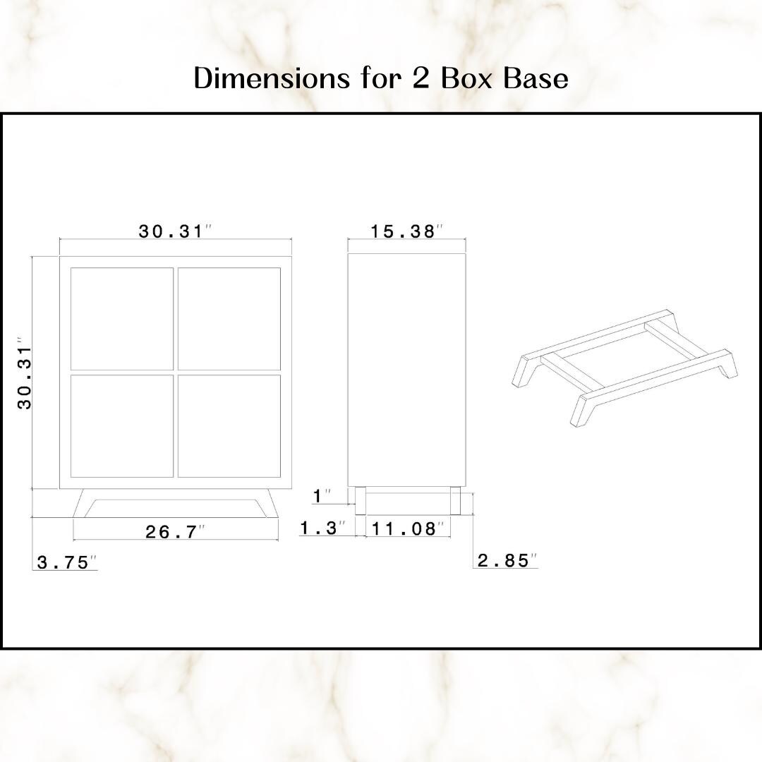 IKEA Kallax 2ボックス脚 手作り無垢材製ライザー脚 IKEA Kallax用