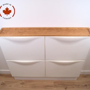 Custom Wooden Shelf for 2 Ikea TRONES Shoe Cabinet - Wall Mounted Organizer - IKEA Cabinet Upgrade - Gift Idea - IKEA Hack Storage Solution