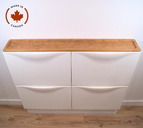 Custom Wooden Shelf for 2 Ikea TRONES Shoe Cabinet - Wall Mounted