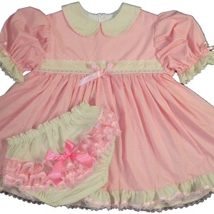 Adult Baby Sissy Littles Abdl Pinky and Cream Dress Set My Binkies and ...