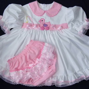 Adult Baby Sissy Littles abdl White Ducky Pull Toy Dress Set My Binkies and Bows