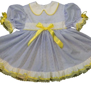Adult Baby Sissy Littles abdl BLUE EYELET DRESS Only My Binkies and Bows