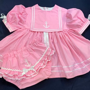 Adult Baby Sissy Littles abdl SAILOR PINK Dress Set My Binkies and Bows