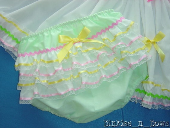 Adult Baby Sissy Littles BIRTHDAY CAKE Diaper Cover Binkies/_n/_Bows Dress Up