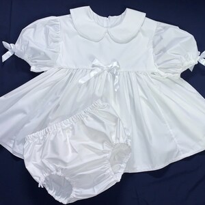 Adult Baby Sissy Littles abdl VINTAGE WHITE Dress Set My Binkies and Bows
