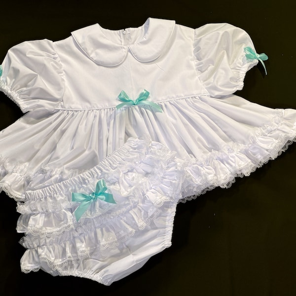 Adult Baby Sissy Littles abdl SPRINKLE of MINT Dress Set My Binkies and Bows