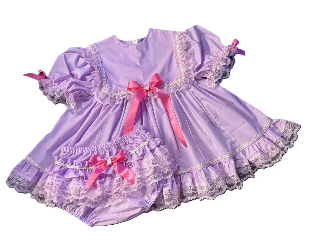 Adult Baby Sissy Littles Abdl Light Lilac MONDAY Dress Set My Binkies and Bows - Etsy