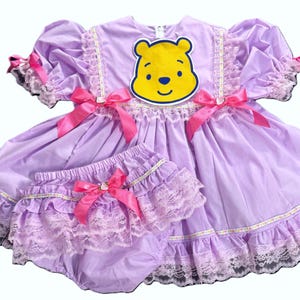 abdl LILAC Pooh Bear Dress Set adult baby sissy littles dress up
