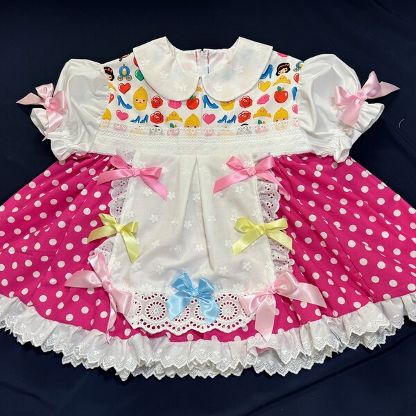 WYSIWYG Adult Baby Sissy Littles abdl PINK PRINCESS Dress My Binkies and Bows