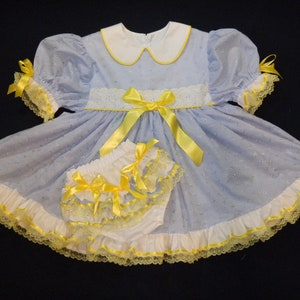 Adult Baby Sissy Littles abdl Melanie Martinez Pacify Her Blue Eyelet Dress Set Cry Baby My Binkies and Bows