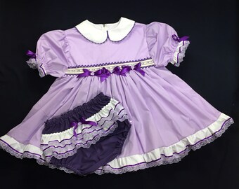 Adult Baby Sissy Littles abdl GRAPE JELLY Dress Set My Binkies and Bows