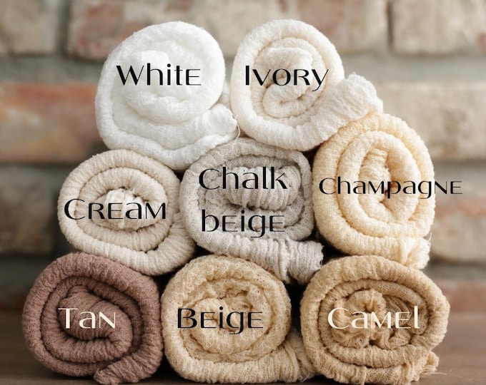 Newborn Wrap, Baby Wrap, Newborn Photo Prop, Neutral Cheesecloth Gauze Wrap, Beige Backdrop for Newborn Photoshoot