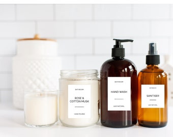 Bathroom Waterproof Labels | Minimalist | Studio Justine