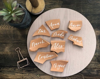 Wedding Calligraphy Terracotta Place Cards, Modern Place Card, Organic Wedding, Eco Place Cards