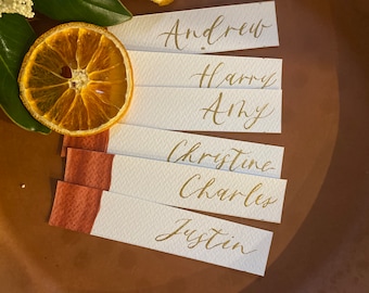 Calligraphy Custom Place cards | Watercolour Name Cards, Minimal Wedding Decor