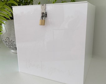 HIRE - Sydney's Northern Beaches Pickup | Wishing Well Hire | Cards Box - White Lettering | Wedding Cards Box