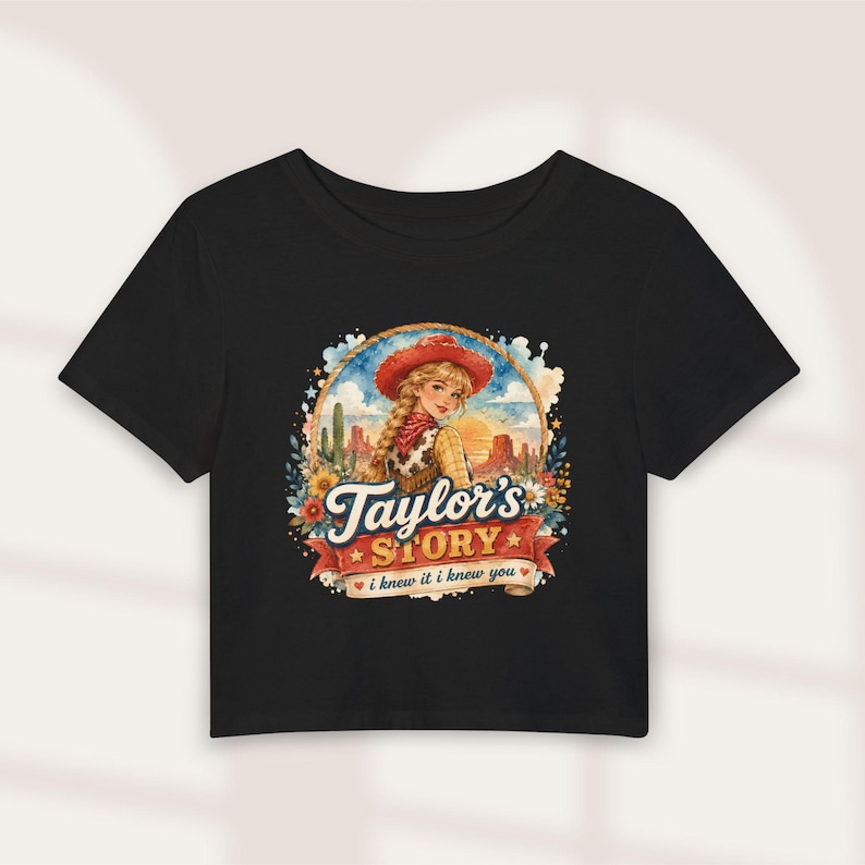 Retro I Knew It I Knew You T-Shirt Comfort Colors TS5 Ringer Tee Eras Vneck Tee Music Lover Gift Taylor Baby Tee Watercolor Cowgirl Crop Top image 11