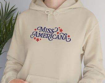 Felpa ricamata Miss Americana Patriottica Felpa Eras Lover Regalo per amanti della musica Felpa Taylor Outfit 4 luglio Regalo per fan della musica American
