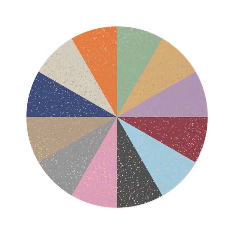 Eras Round Rug Retro Color Wheel Round Rug Modern Geometric Floor Mat ...