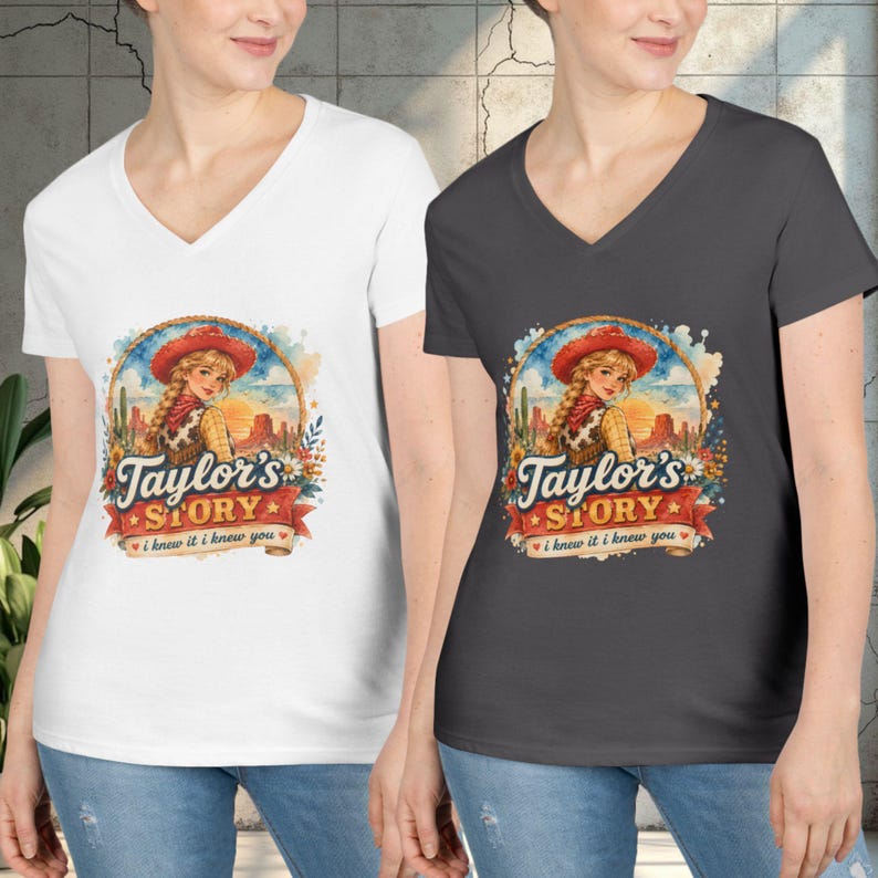 Retro I Knew It I Knew You T-Shirt Comfort Colors TS5 Ringer Tee Eras Vneck Tee Music Lover Gift Taylor Baby Tee Watercolor Cowgirl Crop Top image 5