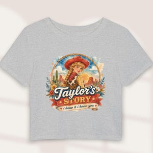 Retro I Knew It I Knew You T-Shirt Comfort Colors TS5 Ringer Tee Eras Vneck Tee Music Lover Gift Taylor Baby Tee Watercolor Cowgirl Crop Top image 10