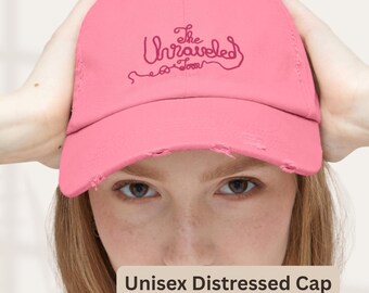 Cappello ricamato The Unraveled OR3 Classic Dad Cap Olivia Vintage Cap Sad Girl Denim Hat Music Lover Gift Pink Ricamato Distressed Hat