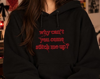 Sudadera bordada Why Can't You Come Stitch Me Up de The Cure, sudadera con capucha OR3, jersey Olivia, conjunto para concierto de música