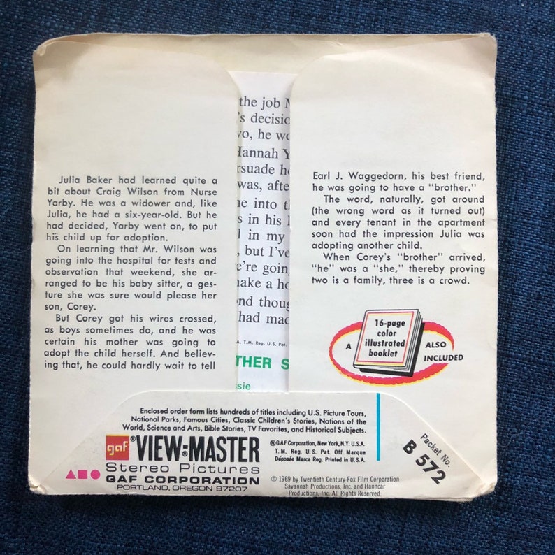 View Master Packet dated 1969 viewfinders #T julia Packet GAF 1969 View Master 3 Reel Pack
