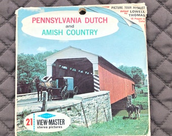 A633, Pennsylvania Dutch & Amish Country , view-master reels packet , Lowell thomas, vintage 1950s,c1