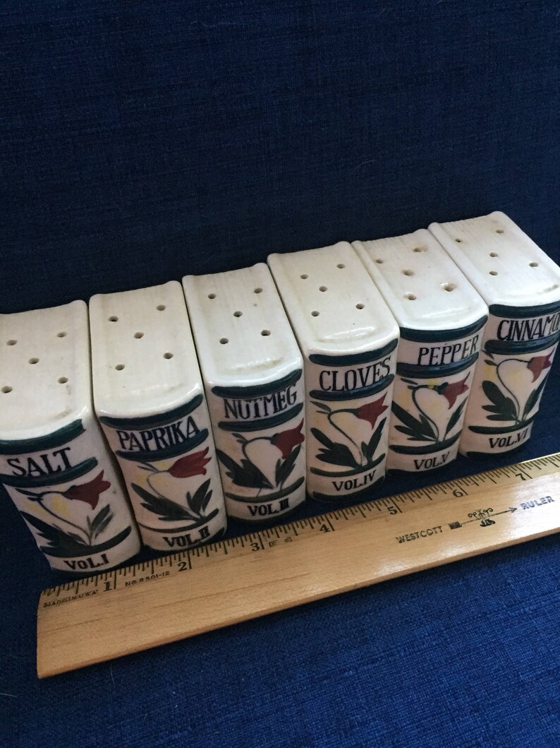Vintage Ceramic Spice Jars Book Set Marked Japan Bx C Etsy