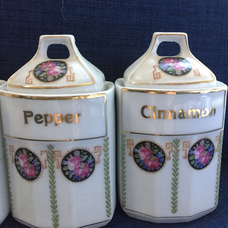 Vintage Ceramic Spice jar Set marked Germany set of four Etsy