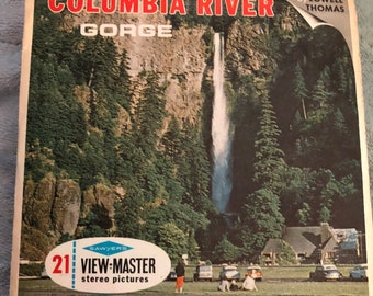 A249, Columbia Gorge Country , Oregon et Washington , view-master reels packet , Lowell thomas, vintage années 1950, Celilo falls, OO