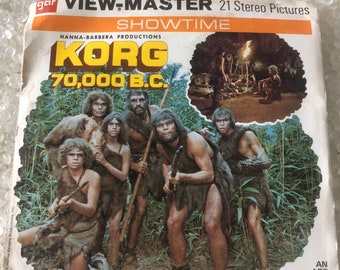 GAF View Master , 1974 View-Master Korg Fun 3 Reels B 557 Booklet Original Sleeve - View Master Packet  , viewfinders ,1970s TV ,F