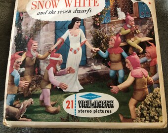 Snow white ,the magic Mirror, the poisned apple View -Master Reels (1946), 3 reels,  3d reels,   booklet,  dd