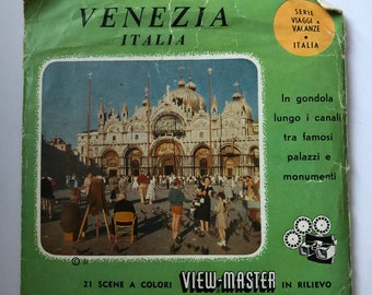 View-Master, 1949 , venezia Italia , - 3 Reel Set , vintage Italie, Venise, b1