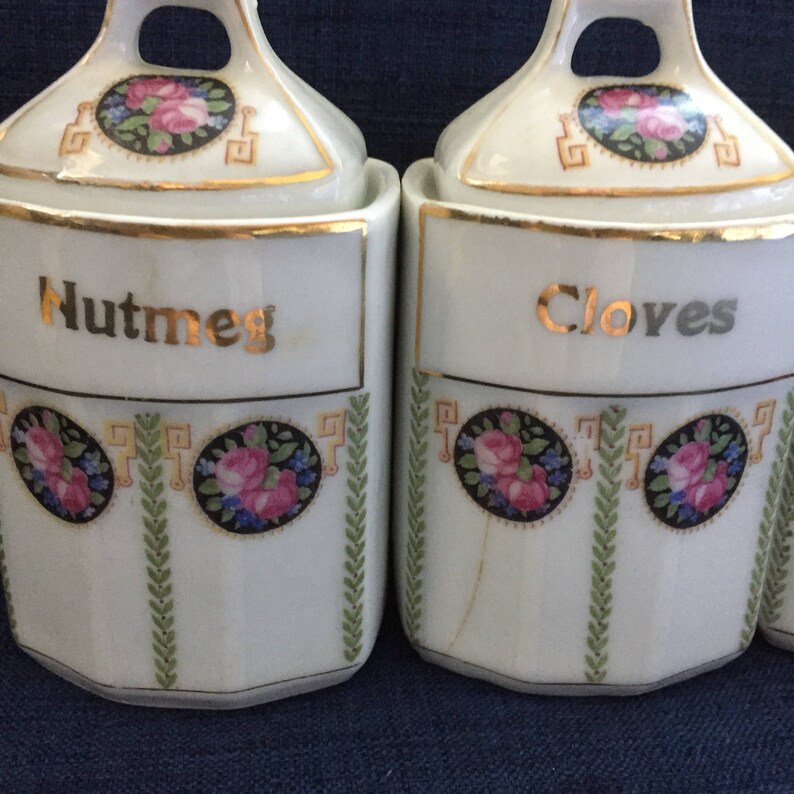 Vintage Ceramic Spice jar Set marked Germany set of four Etsy