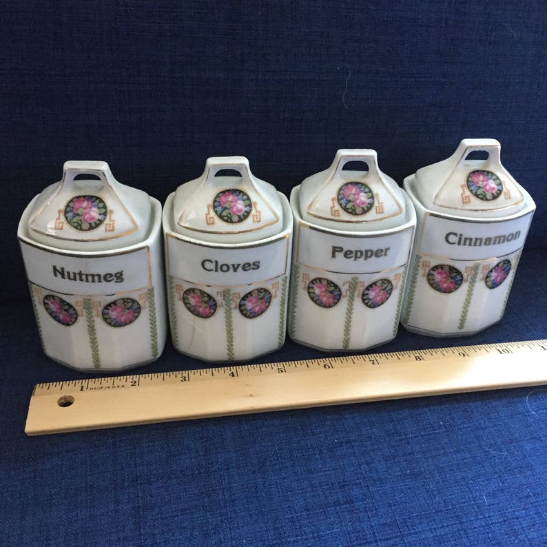 Vintage Ceramic Spice jar Set marked Germany set of four Etsy