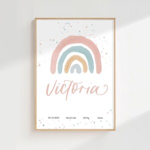 Personalisiertes Geburtsposter Baby | Name, Geburtsdatum & Uhrzeit | Geschenk zur Geburt | Individuelles Poster Babyzimmer | Geschenk Mama