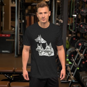Unisex t-shirt Working Dog Sketches Schutzhund Dog Sport Training
