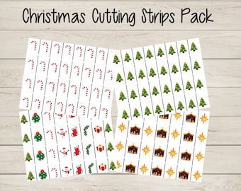 Christmas Cutting Strips Pack, Montessori Scissor Skills Preschool