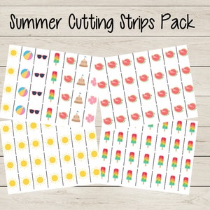 Summer Cutting Strips Pack, Montessori and Preschool Scissor Skills