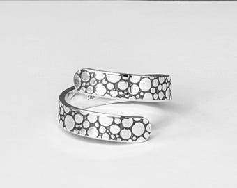 Silver Bubble Ring - Sterling Adjustable Wrap Ring for Women RR-4/23