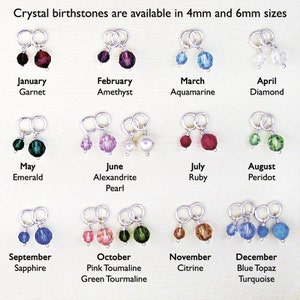 crystal birthstone charms garnet amethyst aquamarine diamond emerald alexandrite pearl ruby peridot sapphire tourmaline citrine blue topaz turquoise birth stones for every month small and large size