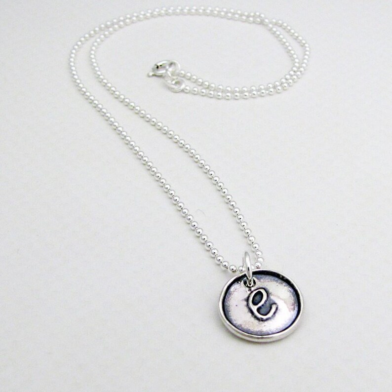 Initial Charm Necklace Sterling Silver Letter Charm Gift Etsy