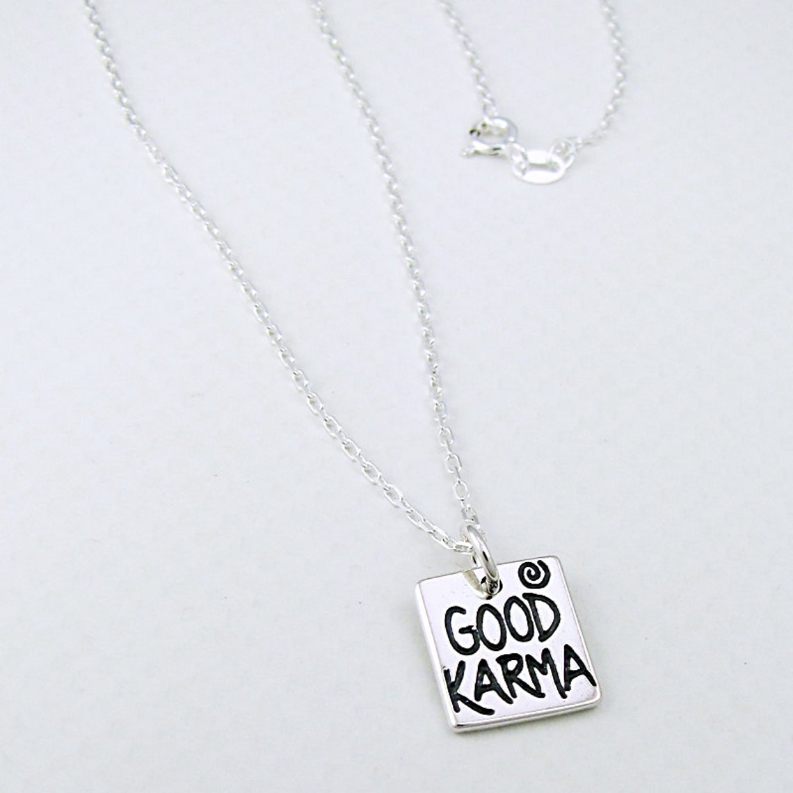Good Karma Necklace Inspirational Necklace Affirmation Etsy