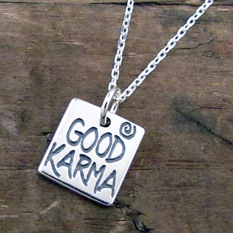 Good Karma Necklace Inspirational Necklace Affirmation Etsy