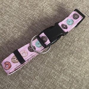 Donut frosted sprinkles food desert sweet dog large collar cutest retro 80s cartoon unique handmade clothing pet wear small breeds